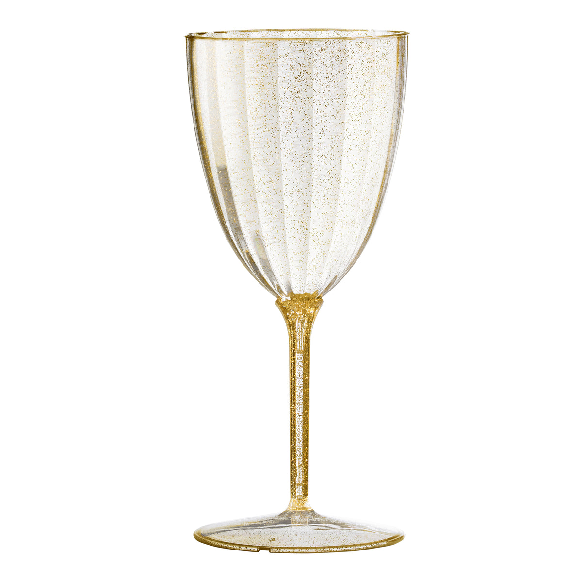 12 oz Pink Gold Rim Plastic Wine Goblets 5 Pack - Posh Setting