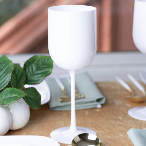 White Plastic Wine Goblets