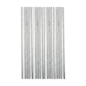 Silver Paper Straws 24 Pack