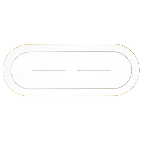Classic Clear and Gold Rim Oval Serving Dish - 2 Pack