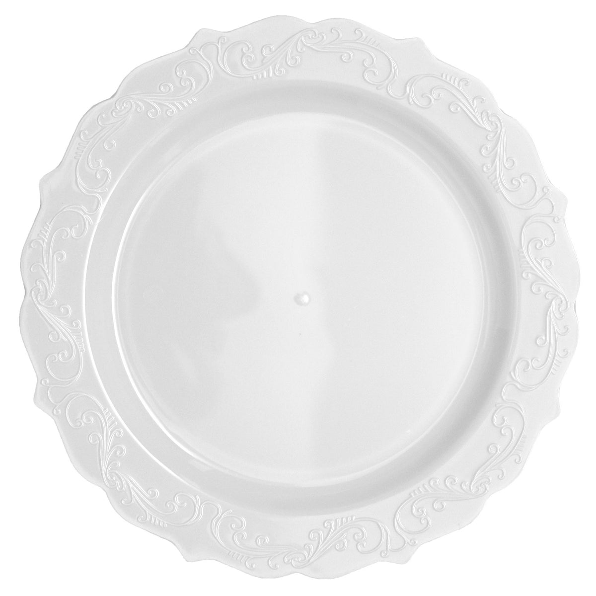 Premium White Elegance Plastic Dinner Plates - 25 Ct.