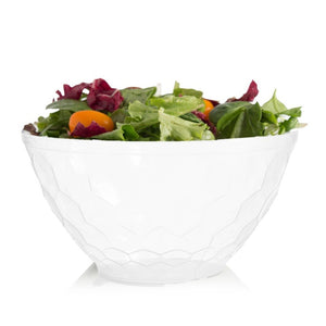 White Plastic Embossed Salad Bowl 1 Pack - Posh Setting