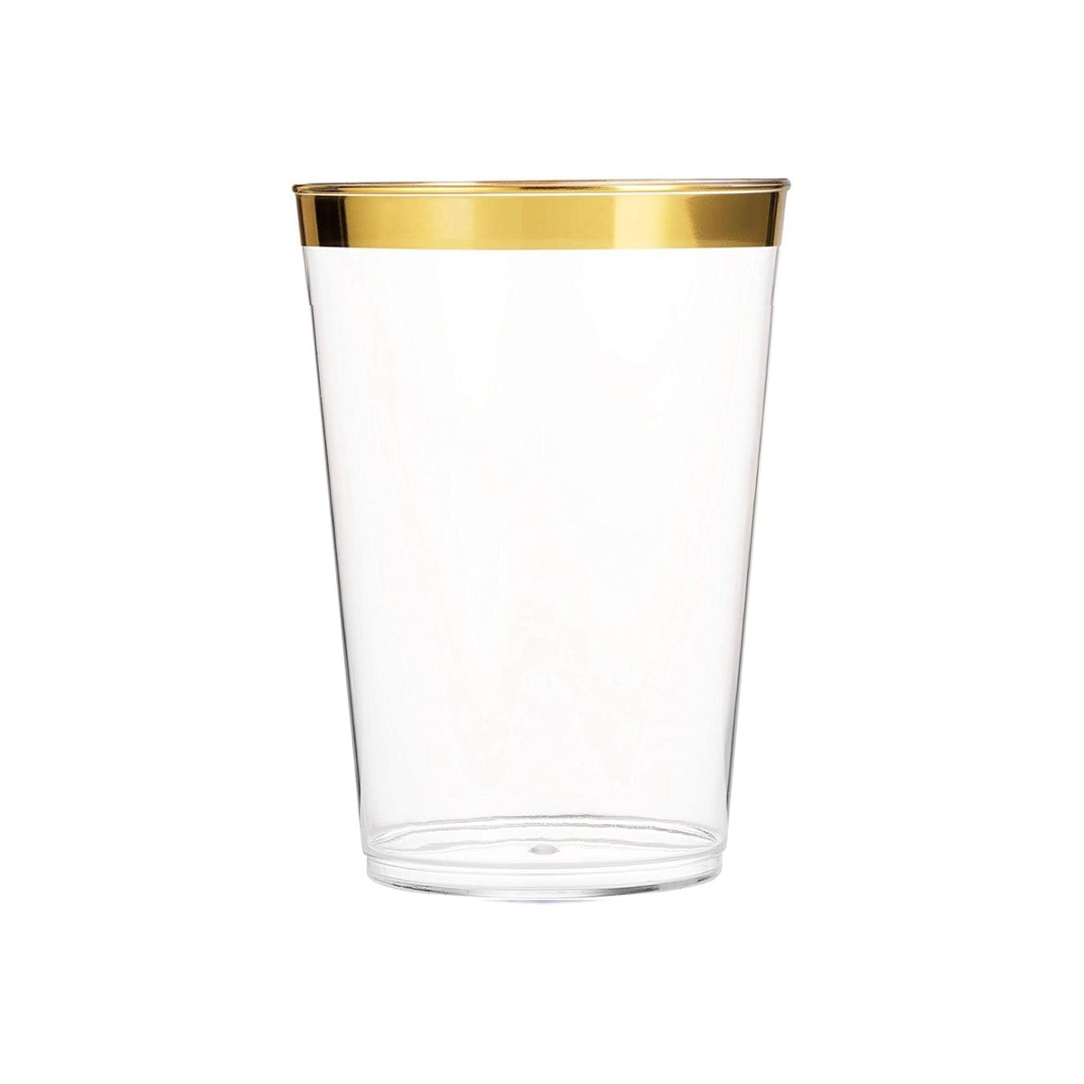 PERFECT SETTINGS 9 oz. 4 Line Gold Rim Clear Disposable Plastic