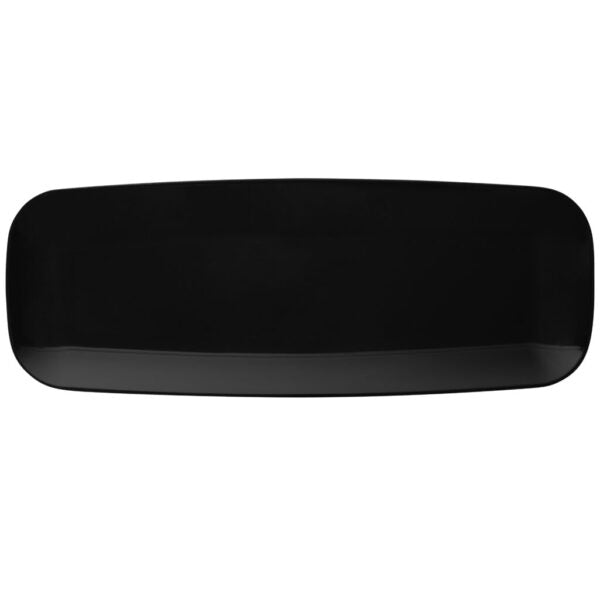 17.5" Organic Black Rectangle Serving Tray With Clear Dome Lid - 2 Pack