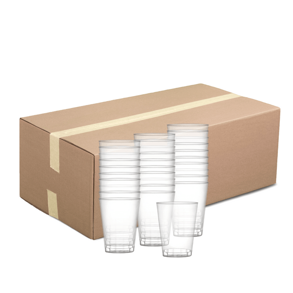 10 Oz Clear Hard Plastic Tumbler Round Party Cups 20 Pack (CS*6/100CT)