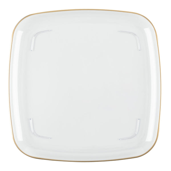 single clear with gold rim serving tray