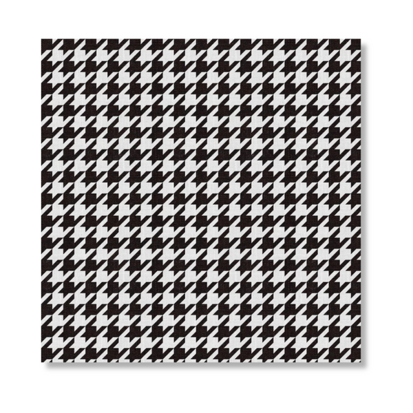 12.5" Black and White Square Paper Charger (24 Count) - Houndstooth