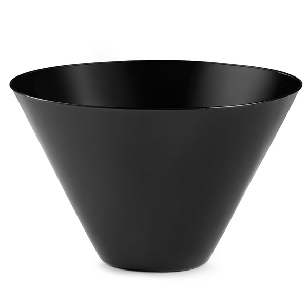 Black Plastic Cone Shaped Salad Bowl - 5 Pack