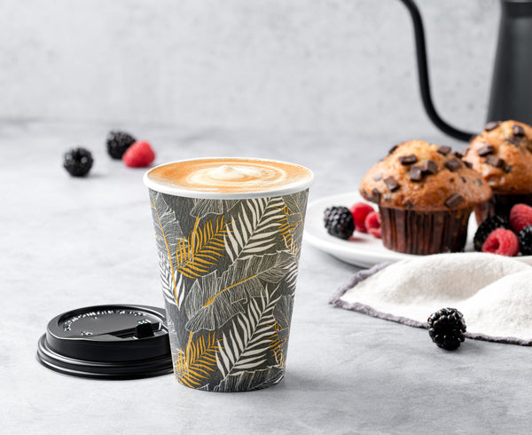 Insulated Paper Coffee Cups with Lids