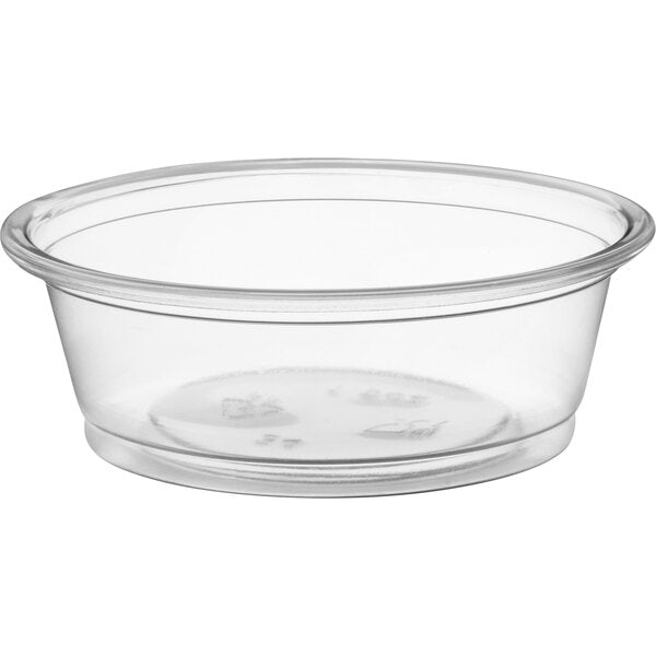 1.5 oz. Clear Plastic Souffle Cup with Lids - 2500 sets per Case