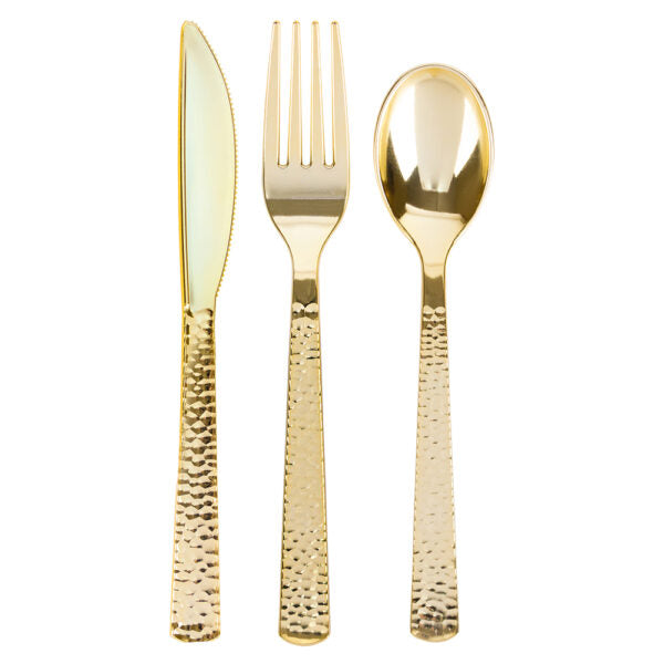 Pebble Collection Gold Flatware Set 32 Pieces - Setting for 8