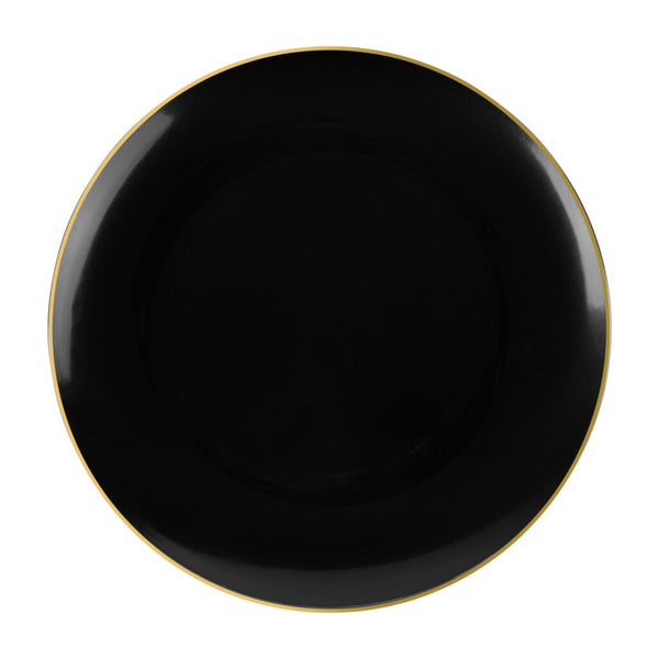Black and White Round Plastic Plates - Checkerboard
