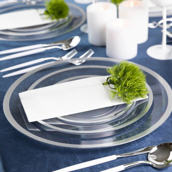 Clear And Silver Plastic Party Bundle - Contrast