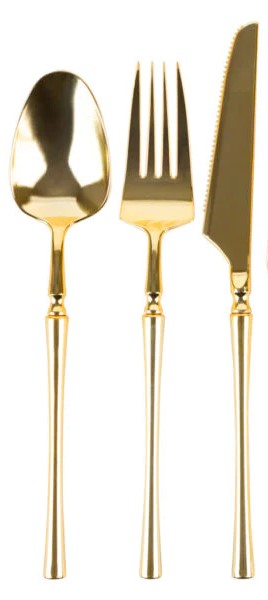 Black And Gold Plastic Party Bundle - Royal