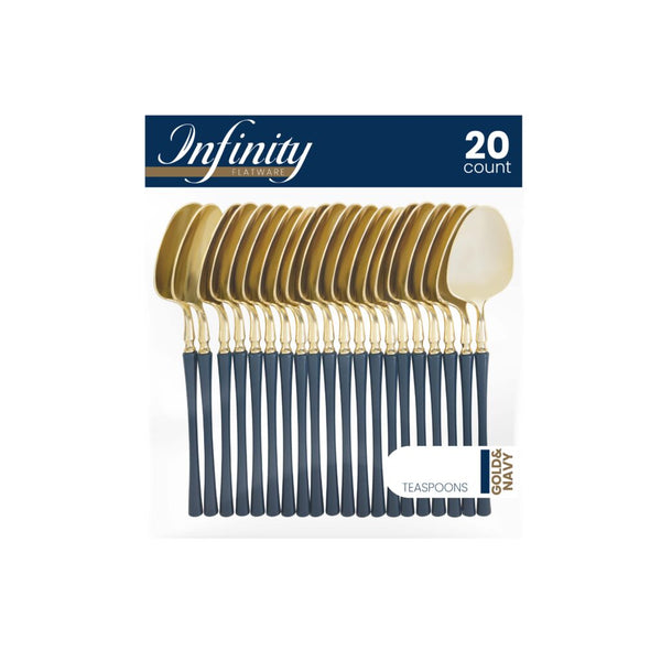 Infinity Collection Gold/Navy Flatware 20 Count