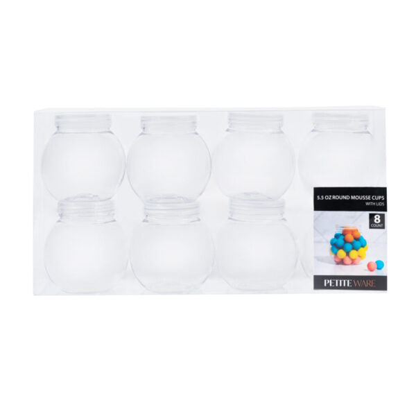 5.5 oz. Clear Plastic Mousse Cups with Twist Lids - 8 Count