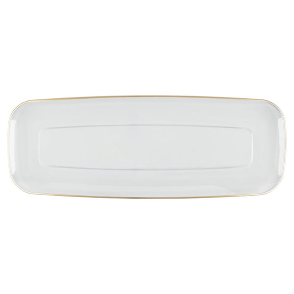 17.5" Organic Clear and Gold Rectangle Serving Tray - 2 Pack