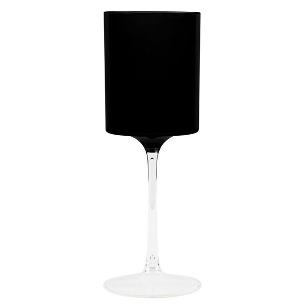 Two Tone 14 Oz Black/Clear Plastic Wine Goblets - 5 Count