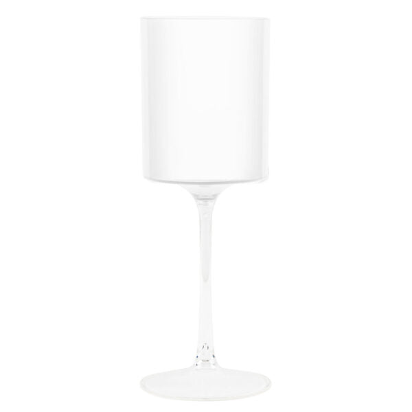 Two Tone 9 Oz White/Clear Plastic Wine Goblets - 5 Count