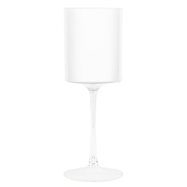 Two Tone 14 Oz White/Clear Plastic Wine Goblets - 5 Count