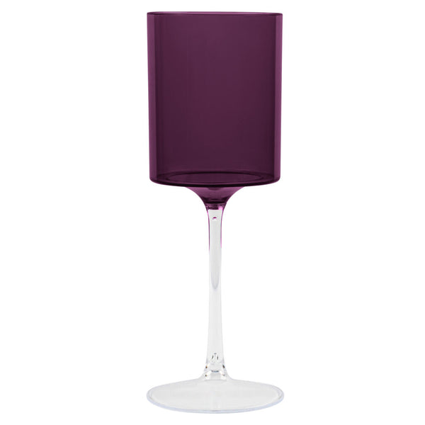 Two Tone 9 Oz Purple/Clear Plastic Wine Goblets - 5 Count