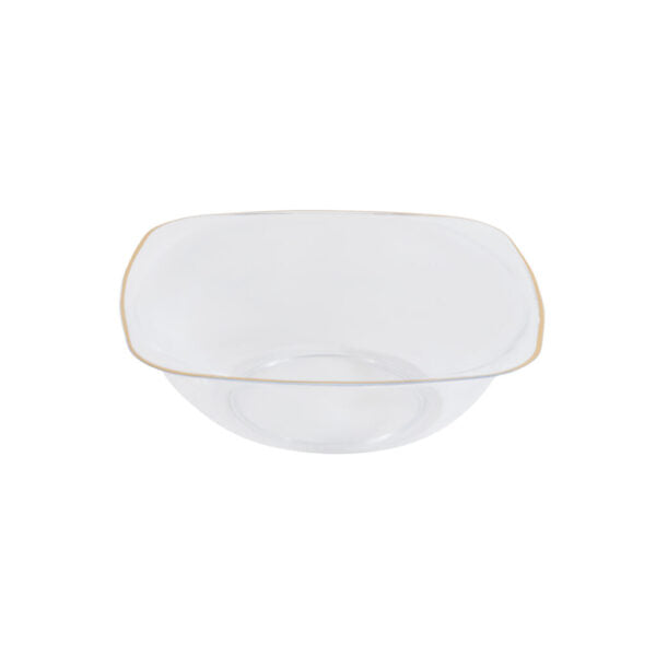 Clear and Gold 6 oz. Plastic Dessert Bowls 10 Pack - Organic