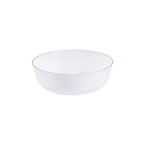 6 oz. White and Gold Round Dessert Bowls (10 Count) - Edge