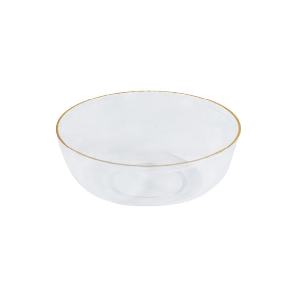 6 oz. Clear and Gold Round Dessert Bowls (10 Count) - Edge
