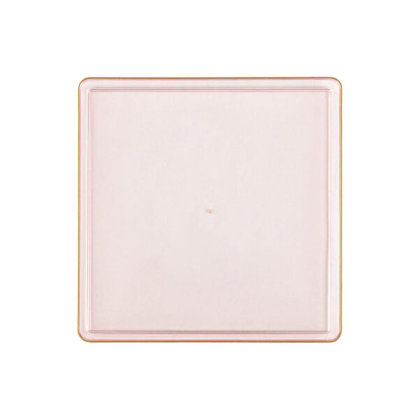 20 Pack Pink and Gold Square Plastic Dinnerware Set (10 Guests) - Square Edge