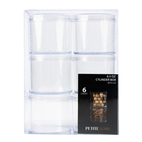 6.5 oz. Cylinder Boxes with Lids - 6 Count
