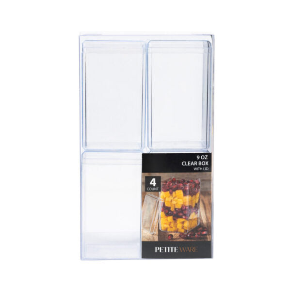 9 oz. Clear Boxes with Lids - 4 Count