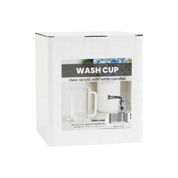 Acrylic Wash Cup White Handle