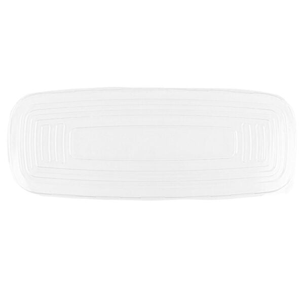 White and Gold Organic Rectangular Plastic Salad Bowl - 1 Count