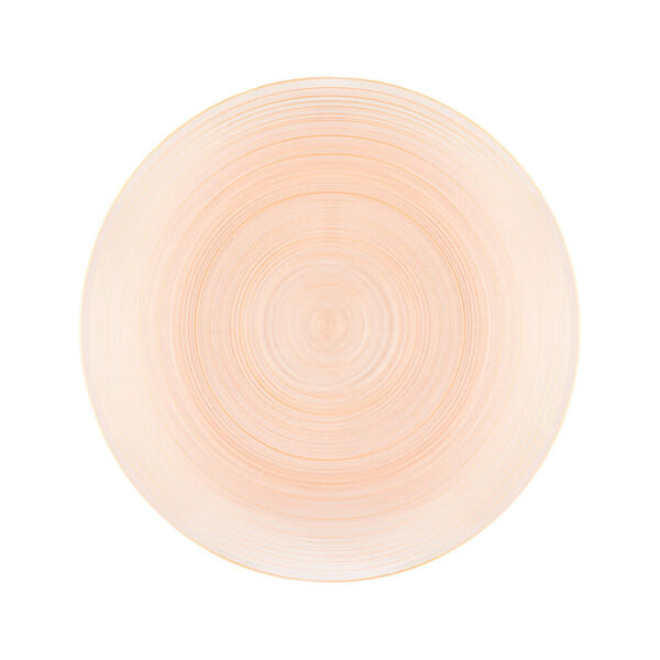 Peach Transparent Round Plastic Plates - Crystal Design