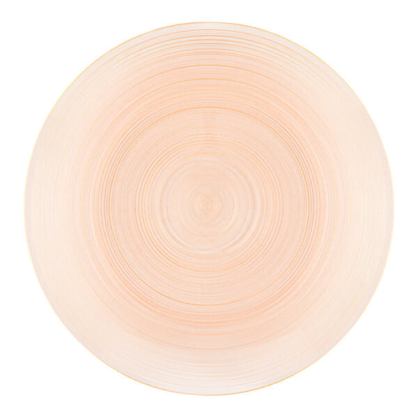 Peach Transparent Round Plastic Plates - Crystal Design