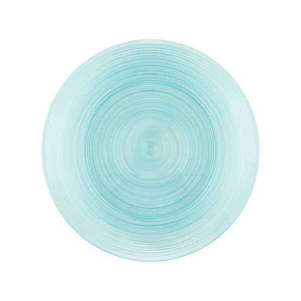 Aqua Transparent Round Plastic Plates - Crystal Design