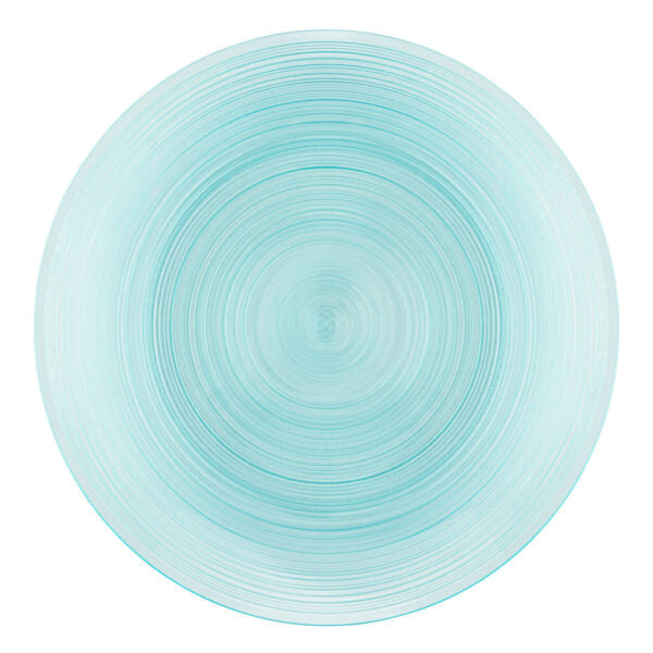 32 Pack Aqua Transparent Round Plastic Dinnerware Set (16 Guests) - Crystal Design