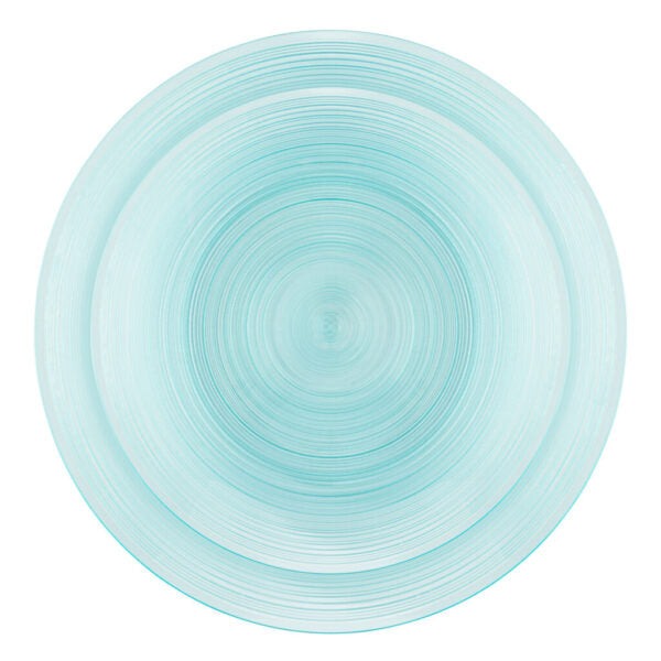 32 Pack Aqua Transparent Round Plastic Dinnerware Set (16 Guests) - Crystal Design