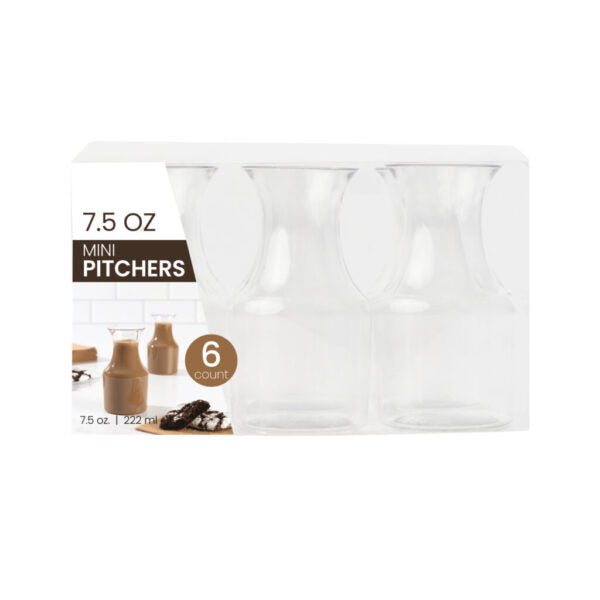 7.5 oz. Clear Mini Pitchers - 6 Count