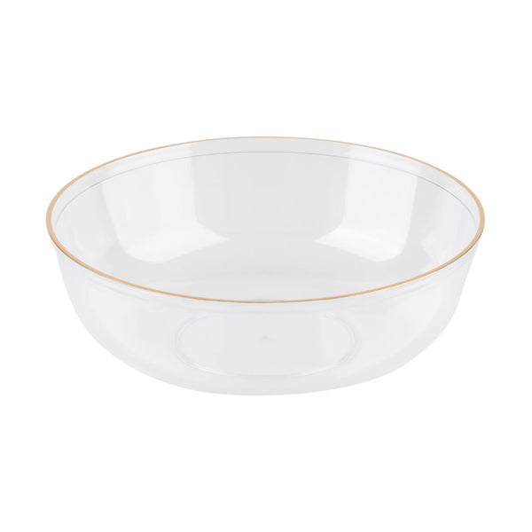 16 oz. Clear and Gold Round Soup Bowls (10 Count) - Edge