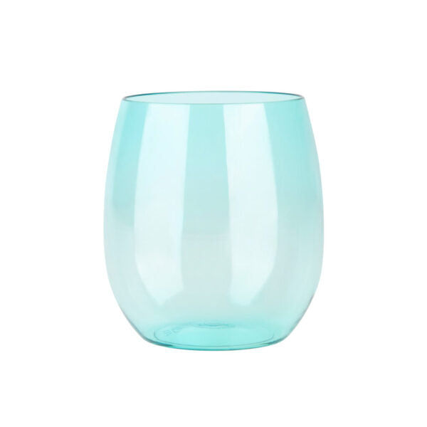 12 oz. Aqua Transparent Stemless Wine Goblets 6 Pack