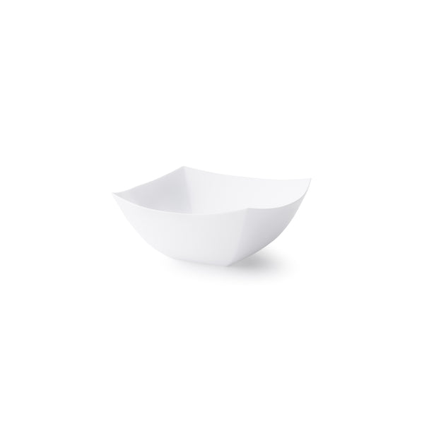 Square Fancy White Serving Bowl - 4 Pack