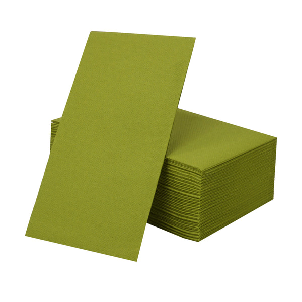 Linen Like Disposable Paper Buffet Napkins 50 Pack - Olive Green