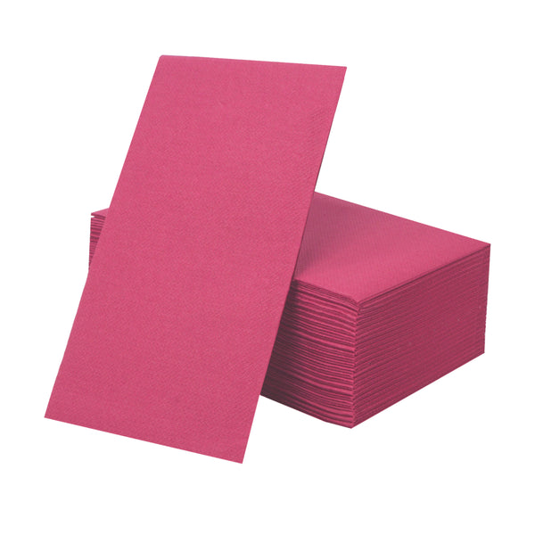 Linen Like Disposable Paper Buffet Napkins 50 Pack - Fuchsia