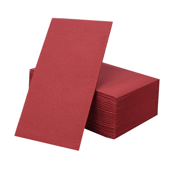 Linen Like Disposable Paper Buffet Napkins 50 Pack - Bordeaux