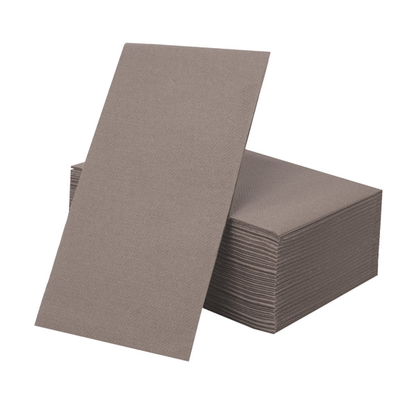 Linen Like Disposable Paper Buffet Napkins 50 Pack - Gray