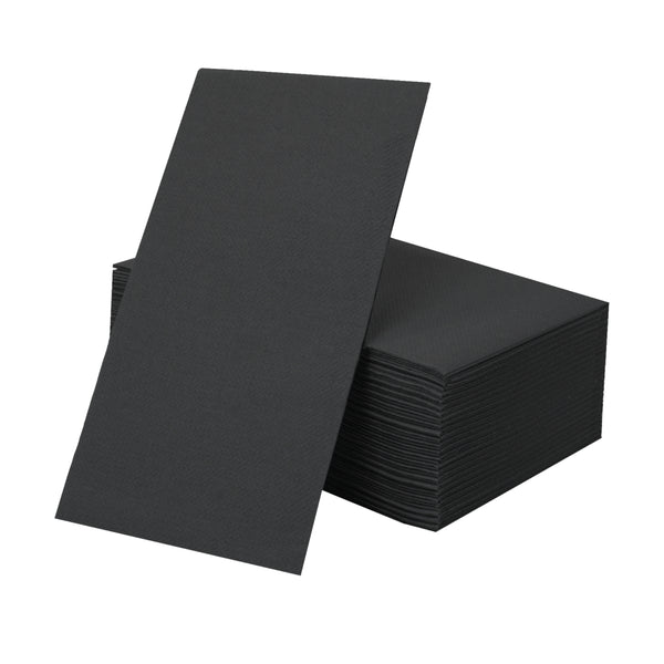 Linen Like Disposable Paper Buffet Napkins 50 Pack - Black