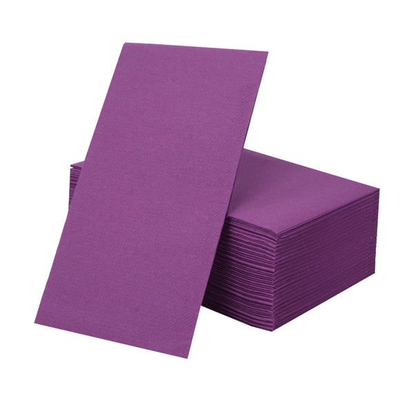 Linen Like Disposable Paper Buffet Napkins 50 Pack - Violet