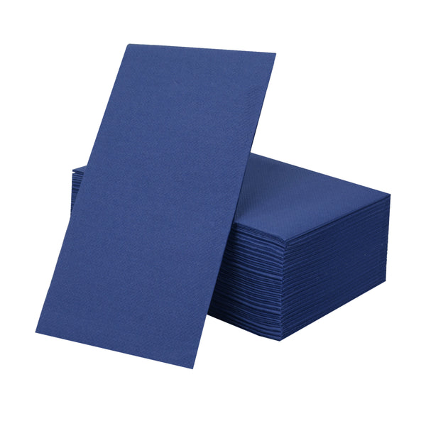 Linen Like Disposable Paper Buffet Napkins 50 Pack - Blue