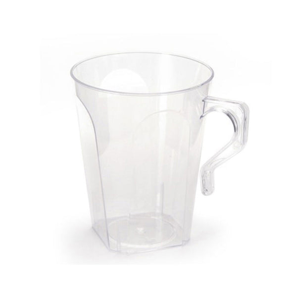 Clear 8.5oz Square Plastic Coffee Mug 8 Count